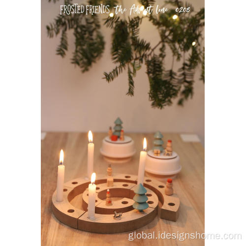 Candlesticks with Other Christmas Decorations Christmas Advent Candle Holder Ring Decorative for Xmas Supplier